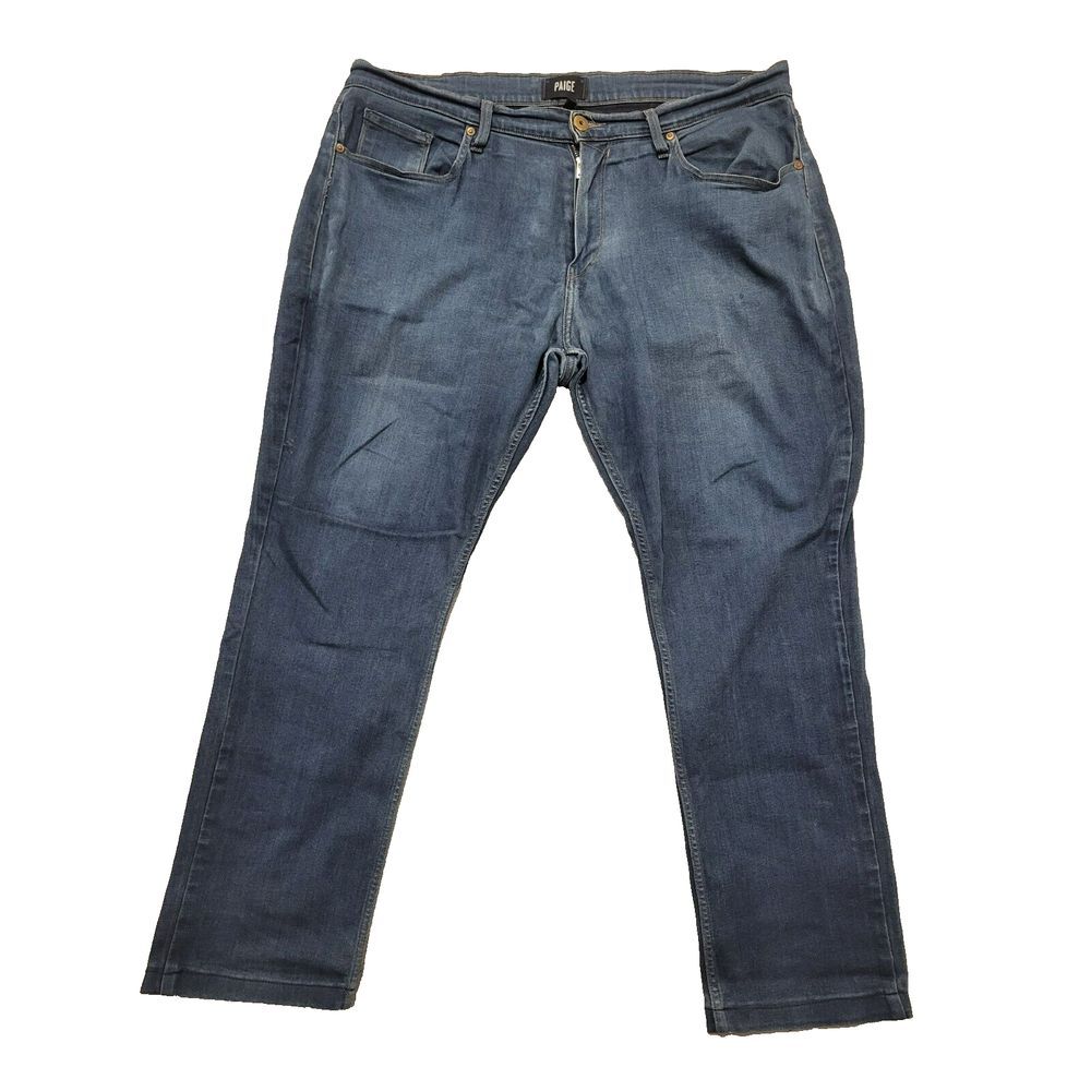 Paige Federal Straight Stretch Jeans Men's Size 38x30 Blue‎ Denim Preppy Casual